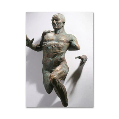 Minimalist Abstract Iron Statue Wall Art Canvas Print for Home Decor