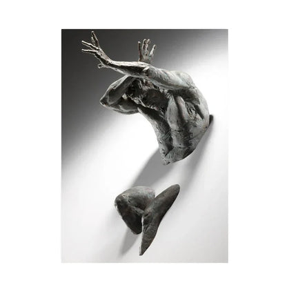 Minimalist Abstract Iron Statue Wall Art Canvas Print for Home Decor
