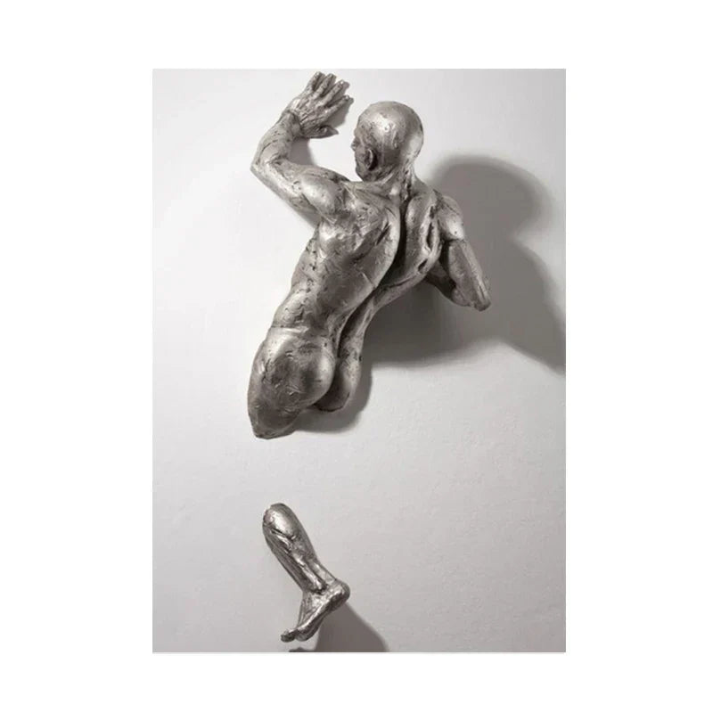 Minimalist Abstract Iron Statue Wall Art Canvas Print for Home Decor