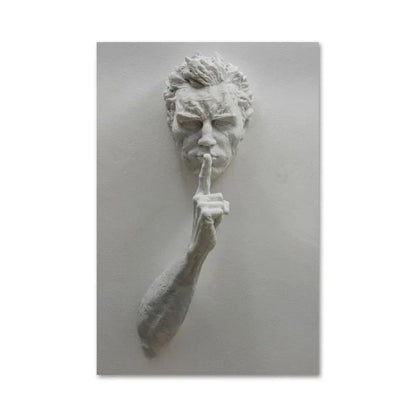 Minimalist Abstract Iron Statue Wall Art Canvas Print for Home Decor