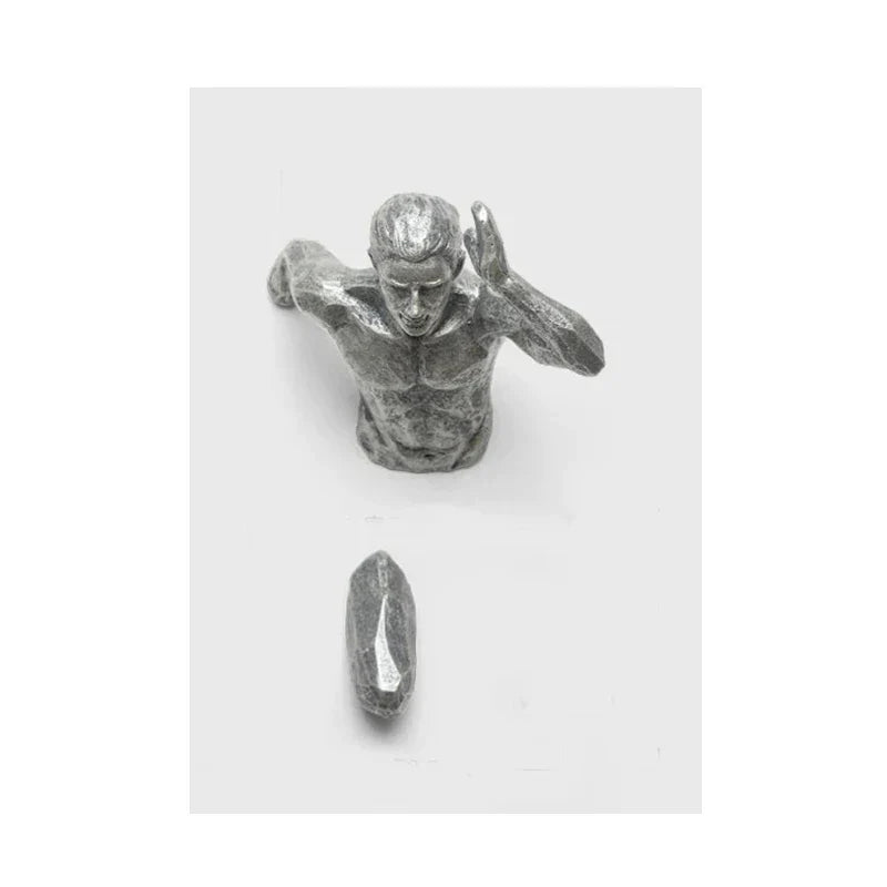 Minimalist Abstract Iron Statue Wall Art Canvas Print for Home Decor