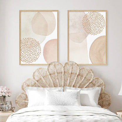 Minimalist Pink Beige Abstract Canvas Prints for Nordic Home Decor