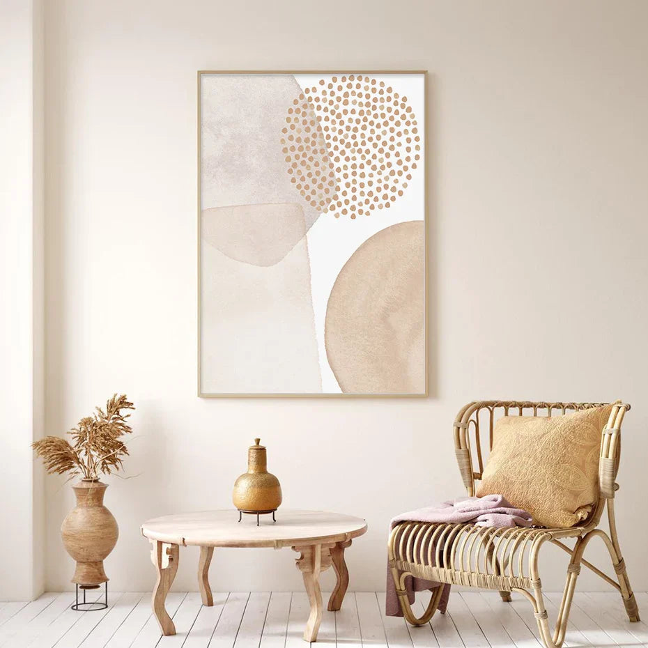 Minimalist Pink Beige Abstract Canvas Prints for Nordic Home Decor