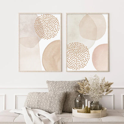 Minimalist Pink Beige Abstract Canvas Prints for Nordic Home Decor