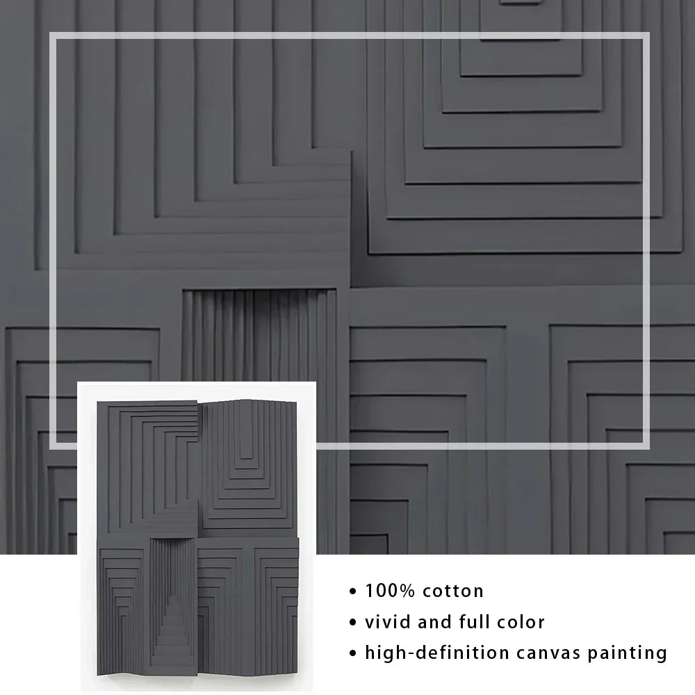Modern Abstract 3D Effect Canvas Wall Art for Living Room & Bedroom