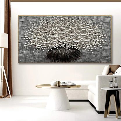Modern Abstract Flower Tree Canvas Art for Living Room & Office Decor