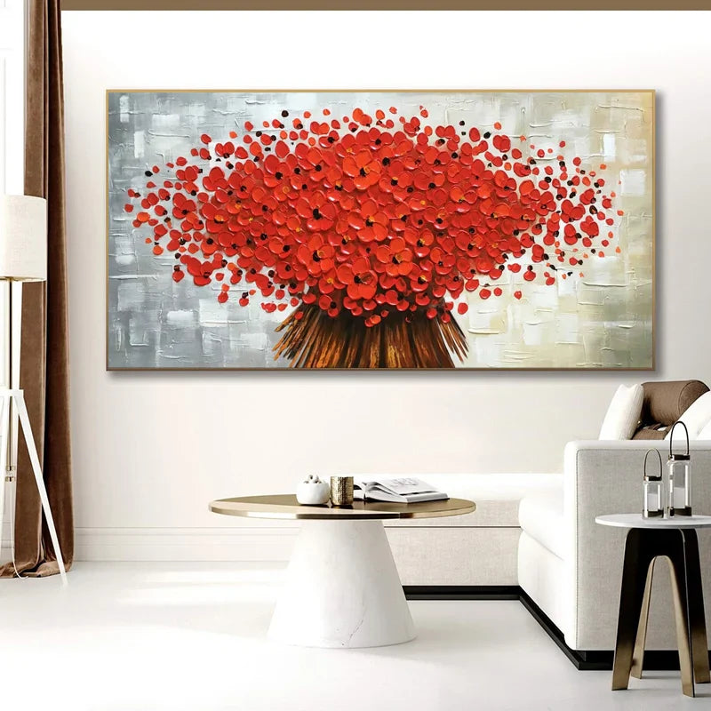 Modern Abstract Flower Tree Canvas Art for Living Room & Office Decor