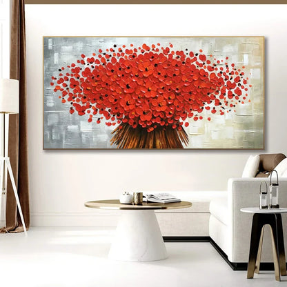 Modern Abstract Flower Tree Canvas Art for Living Room & Office Decor