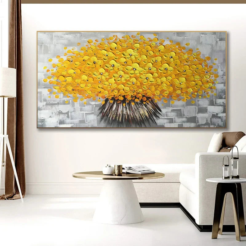 Modern Abstract Flower Tree Canvas Art for Living Room & Office Decor