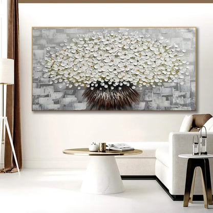 Modern Abstract Flower Tree Canvas Art for Living Room & Office Decor
