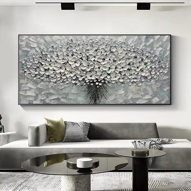 Modern Abstract Flower Tree Canvas Art for Living Room & Office Decor