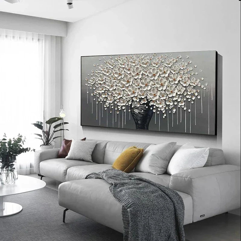 Modern Abstract Flower Tree Canvas Art for Living Room & Office Decor