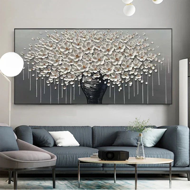 Modern Abstract Flower Tree Canvas Art for Living Room & Office Decor