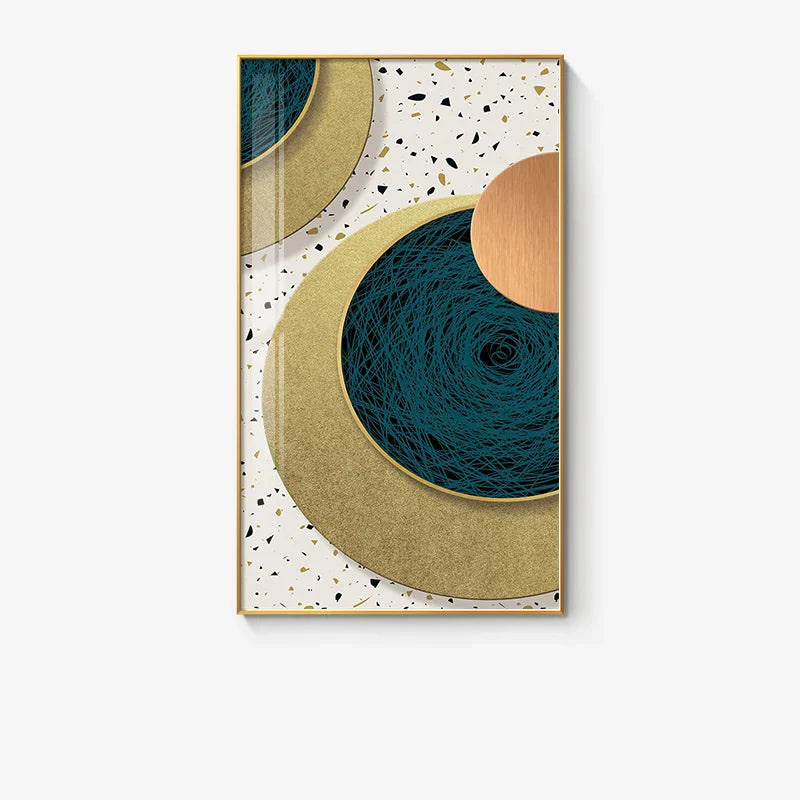 Modern Abstract Geometric Circles Canvas Art for Luxury Home Decor