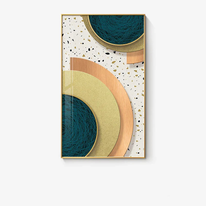Modern Abstract Geometric Circles Canvas Art for Luxury Home Decor