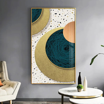 Modern Abstract Geometric Circles Canvas Art for Luxury Home Decor