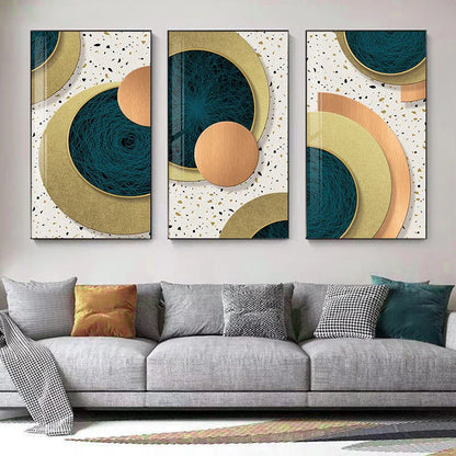 Modern Abstract Geometric Circles Canvas Art for Luxury Home Decor