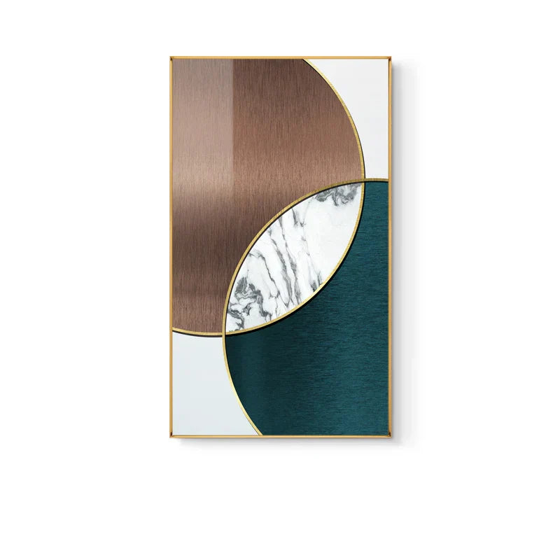 Modern Abstract Geometric Circles Canvas Art for Luxury Home Decor