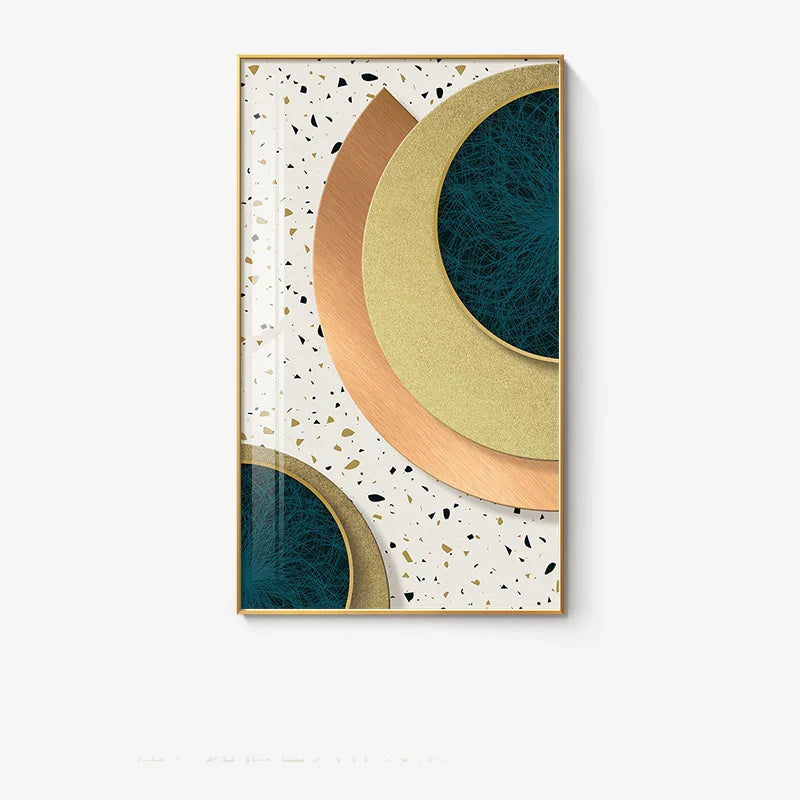 Modern Abstract Geometric Circles Canvas Art for Luxury Home Decor