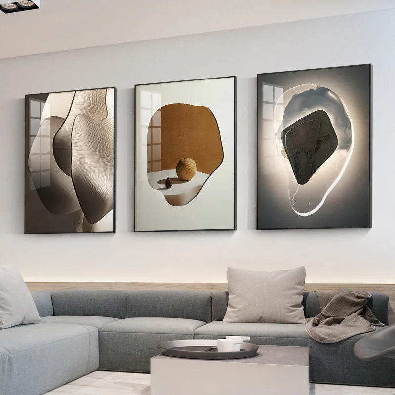 Modern Abstract Geometry Canvas Wall Art for Luxury Interiors