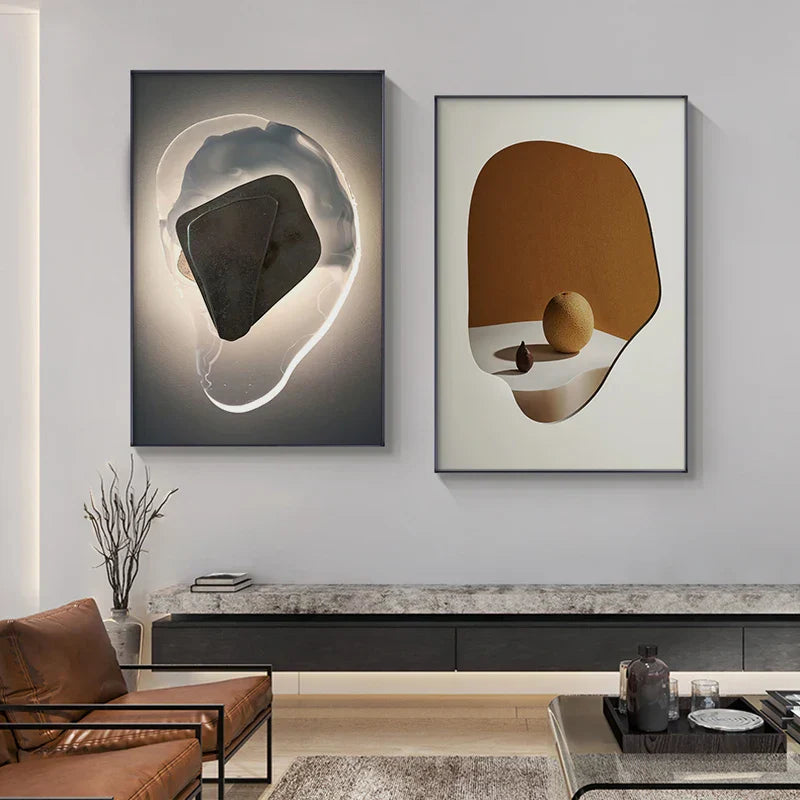 Modern Abstract Geometry Canvas Wall Art for Luxury Interiors