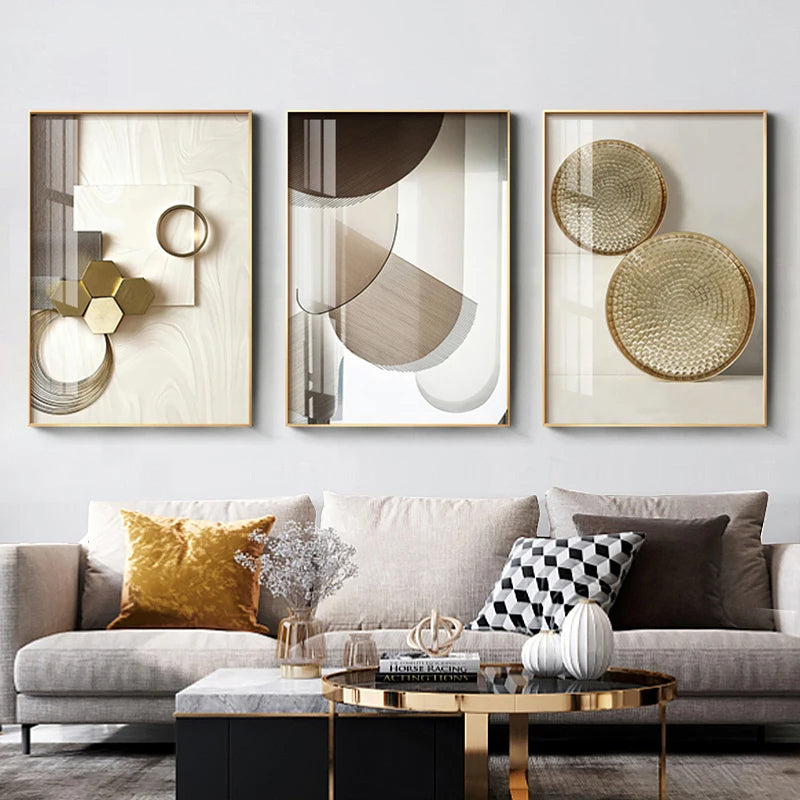Modern Abstract Geometry Canvas Wall Art for Luxury Interiors