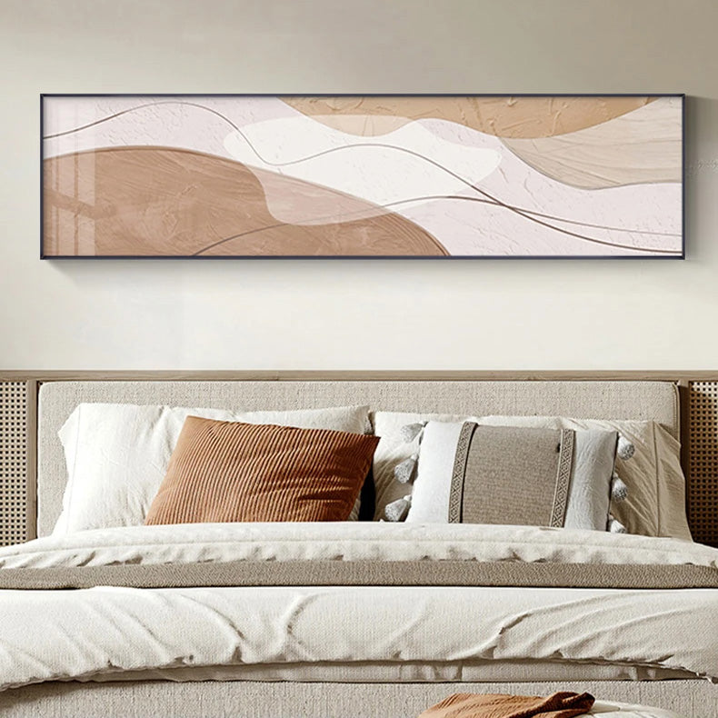 Modern Abstract Wide Format Canvas Art - Neutral Colors & Flowing
