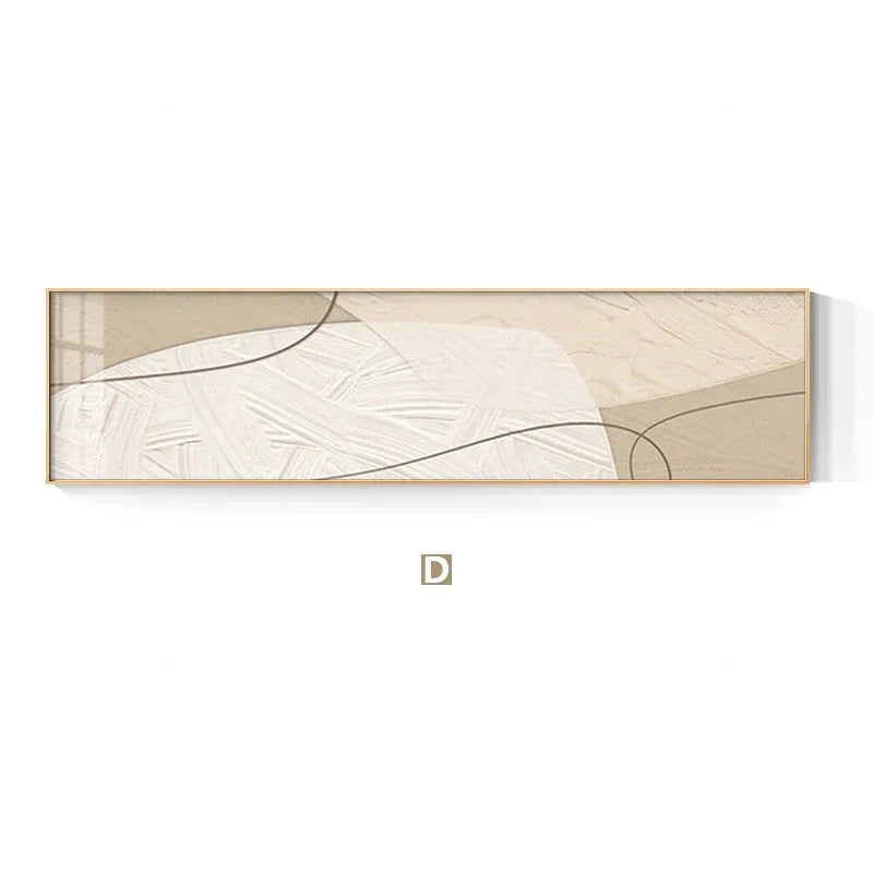 Modern Abstract Wide Format Canvas Art - Neutral Colors & Flowing