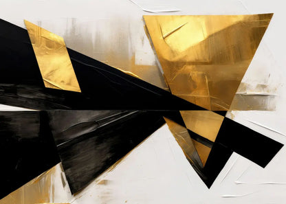 Modern Black & Gold Abstract Canvas Wall Art for Home Decor