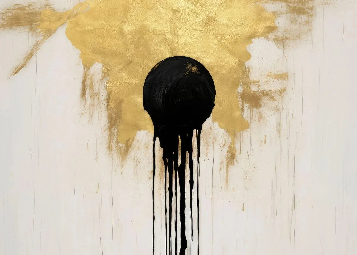 Modern Black & Gold Abstract Canvas Wall Art for Home Decor
