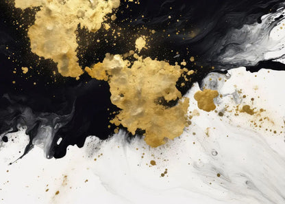 Modern Black & Gold Abstract Canvas Wall Art for Home Decor