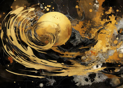 Modern Black & Gold Abstract Canvas Wall Art for Home Decor
