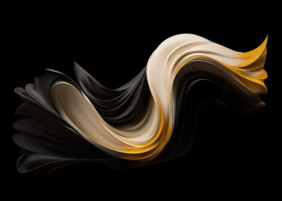 Modern Black & Gold Abstract Canvas Wall Art for Home Decor