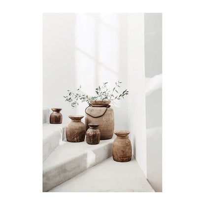 Neutral Terracotta Still Life Vase Canvas Art for Modern Home Decor