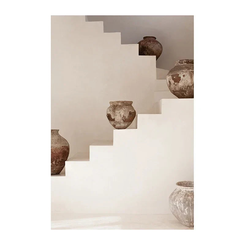 Neutral Terracotta Still Life Vase Canvas Art for Modern Home Decor