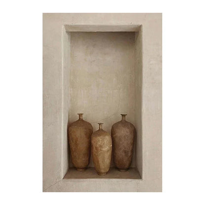 Neutral Terracotta Still Life Vase Canvas Art for Modern Home Decor