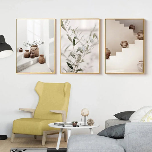 Neutral Terracotta Still Life Vase Canvas Art for Modern Home Decor
