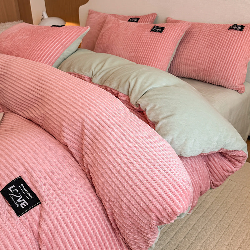 Luxurious Textured Velvet Comforter Set Homeandso