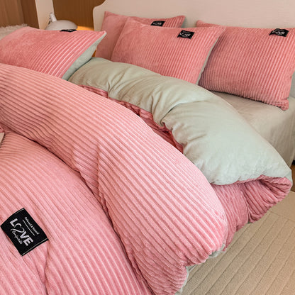 Luxurious Textured Velvet Comforter Set Homeandso