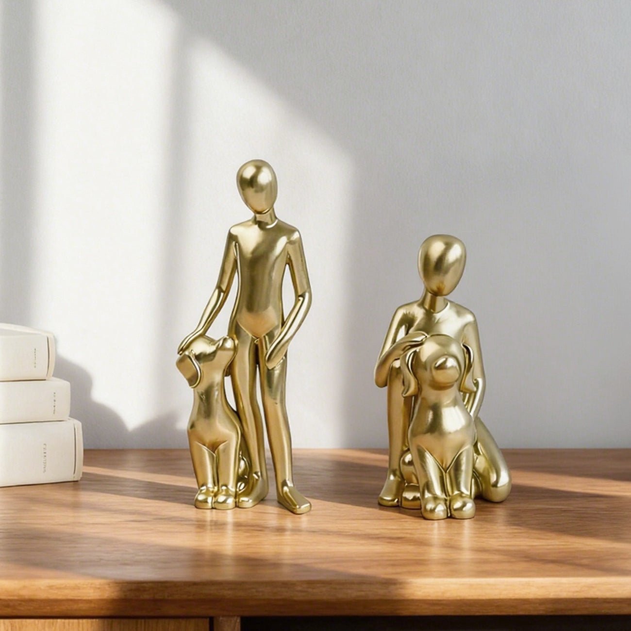 Abstract Couple and Dog Figurine Homeandso