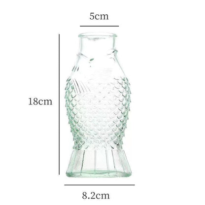 Fish-Shaped Decorative Glass Vase