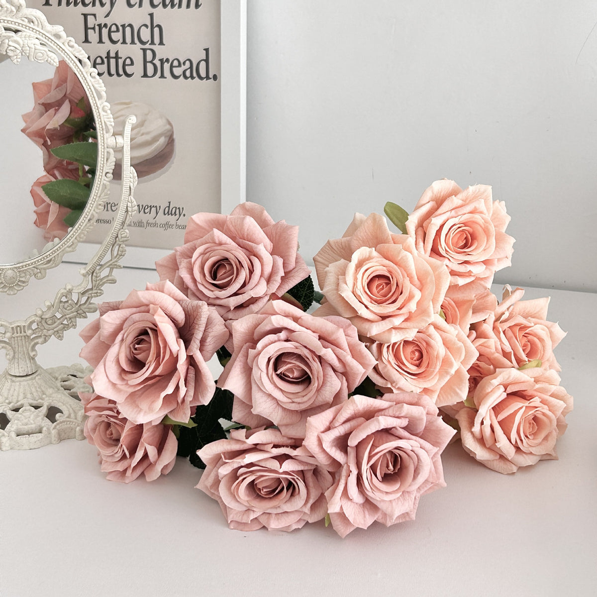 Realistic Faux Floral Rose Bouquet
