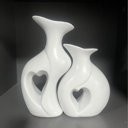 Elegant Heart-Shaped Ceramic Flower Vase Homeandso