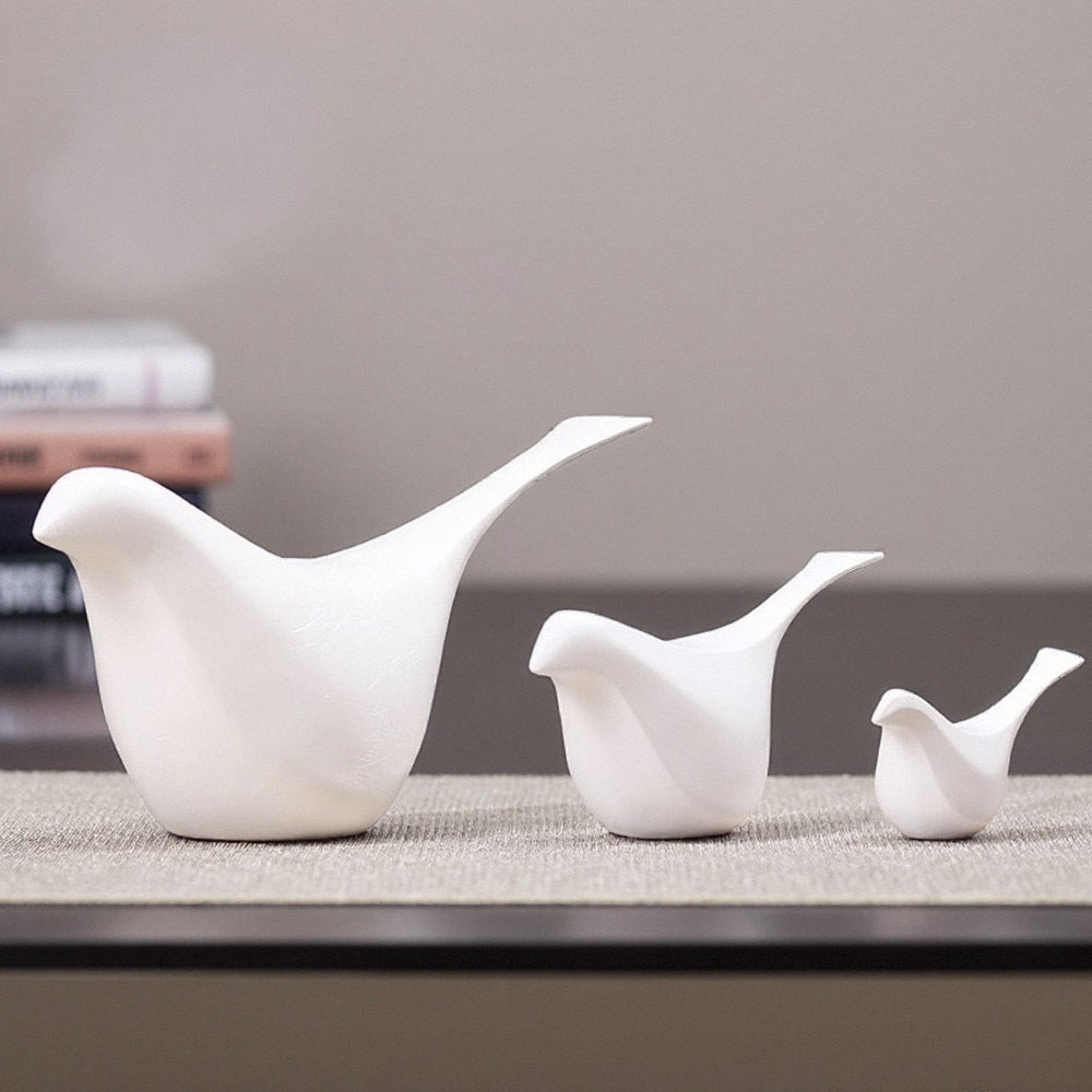 Decorative Ceramic Bird Figurine Set Homeandso