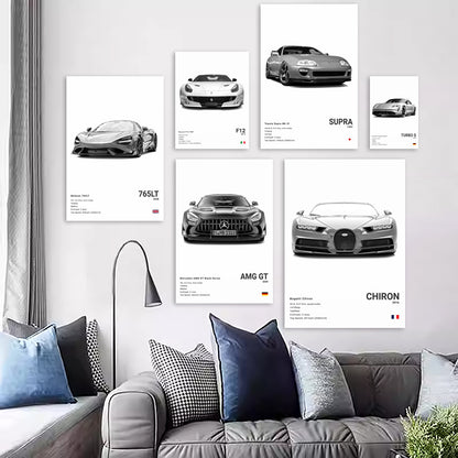 Vintage-Inspired Ford Mustang GT500 Art Print Homeandso
