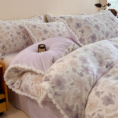 Plush Fleece Bedding Set Homeandso
