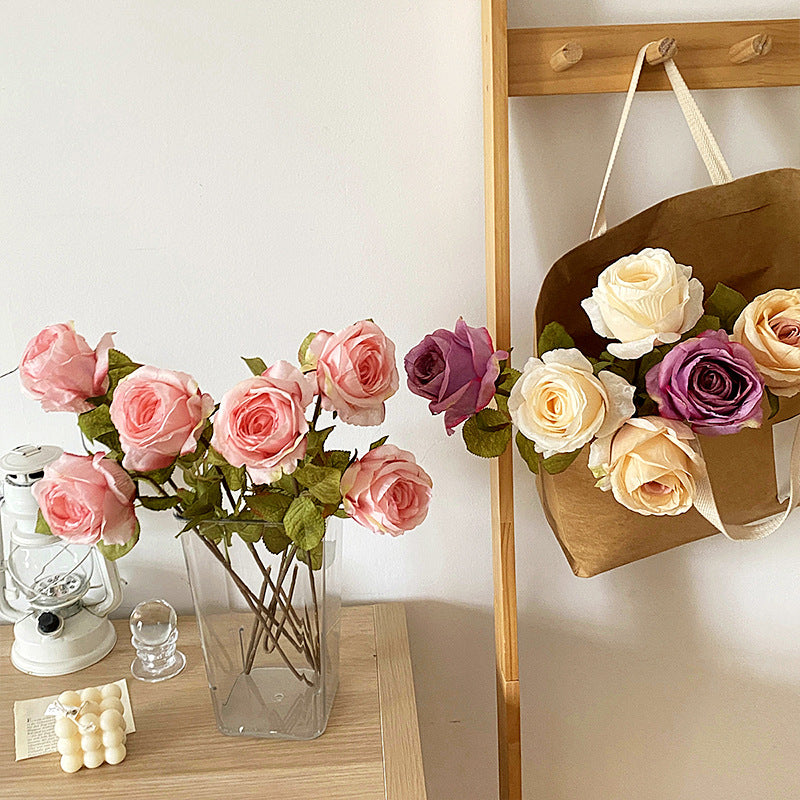 Realistic Artificial Lavender Rose Stem