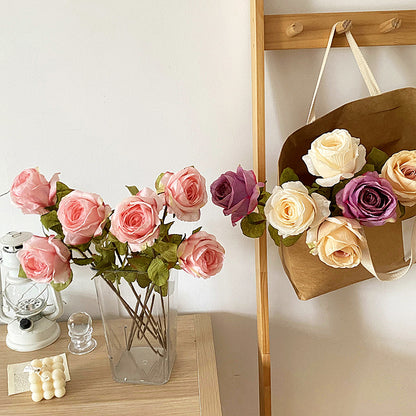 Realistic Artificial Lavender Rose Stem