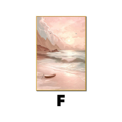 Framed Coastal Sunset Landscape Artwork Homeandso