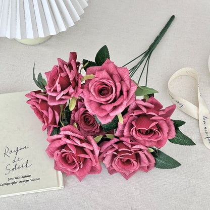 Realistic Faux Floral Rose Bouquet